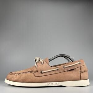 Sebago Docksides Men's Size 9 W Brown Leather 2 Eye Deck Boat Shoes Casual EUC
